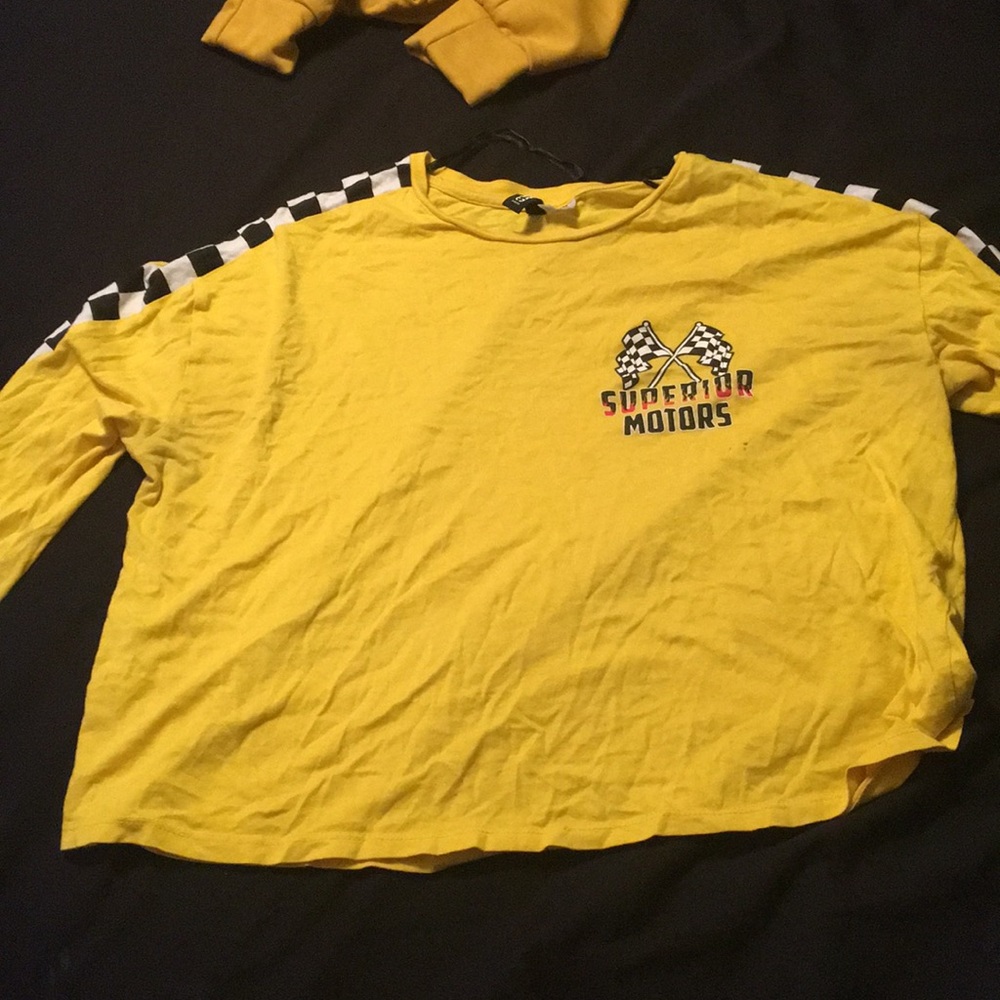 a yellow crop top from H&M